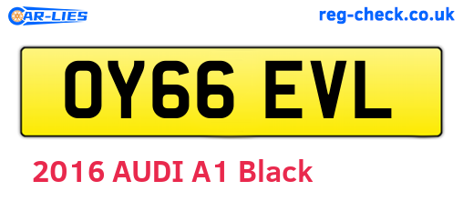 OY66EVL are the vehicle registration plates.