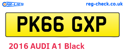 PK66GXP are the vehicle registration plates.