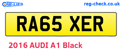 RA65XER are the vehicle registration plates.