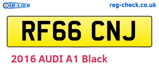 RF66CNJ are the vehicle registration plates.