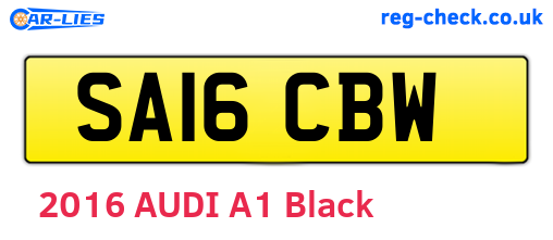 SA16CBW are the vehicle registration plates.