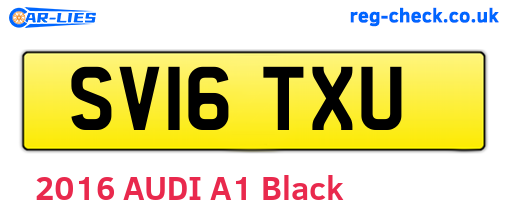 SV16TXU are the vehicle registration plates.