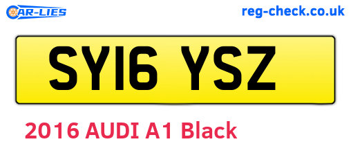 SY16YSZ are the vehicle registration plates.