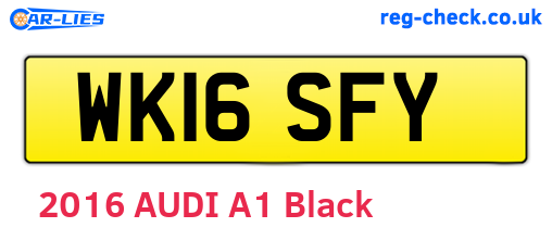 WK16SFY are the vehicle registration plates.