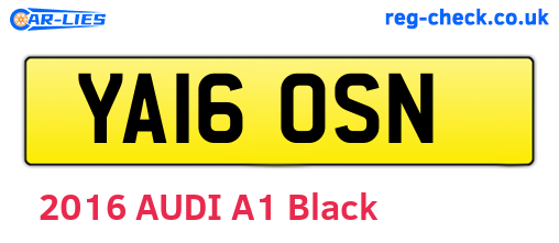 YA16OSN are the vehicle registration plates.