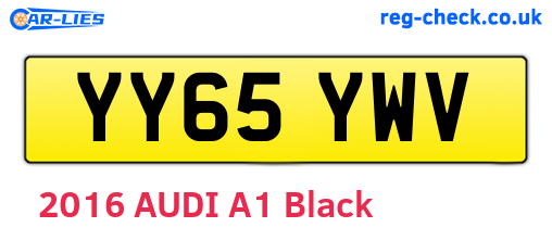 YY65YWV are the vehicle registration plates.