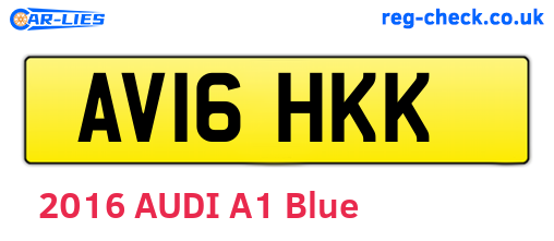AV16HKK are the vehicle registration plates.