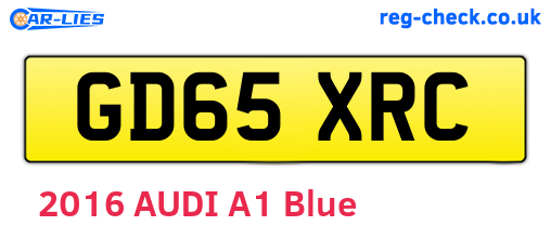 GD65XRC are the vehicle registration plates.