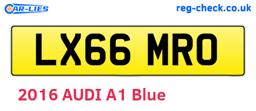 LX66MRO are the vehicle registration plates.