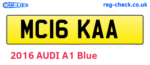 MC16KAA are the vehicle registration plates.