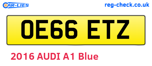 OE66ETZ are the vehicle registration plates.