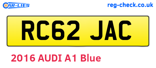 RC62JAC are the vehicle registration plates.