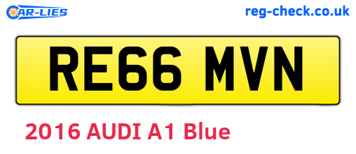 RE66MVN are the vehicle registration plates.