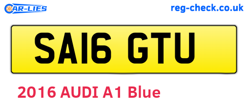 SA16GTU are the vehicle registration plates.