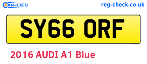 SY66ORF are the vehicle registration plates.