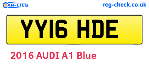 YY16HDE are the vehicle registration plates.
