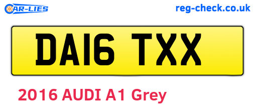 DA16TXX are the vehicle registration plates.