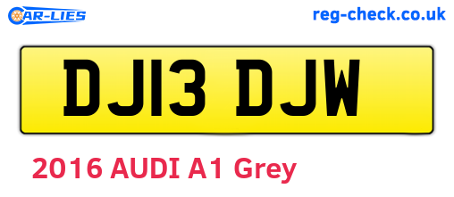 DJ13DJW are the vehicle registration plates.