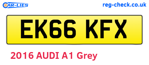 EK66KFX are the vehicle registration plates.