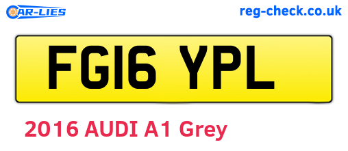 FG16YPL are the vehicle registration plates.