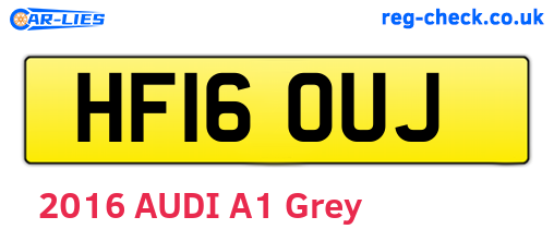 HF16OUJ are the vehicle registration plates.