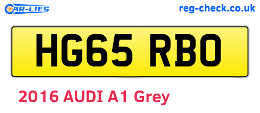 HG65RBO are the vehicle registration plates.