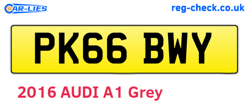 PK66BWY are the vehicle registration plates.