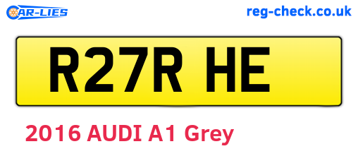 R27RHE are the vehicle registration plates.