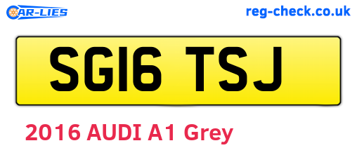 SG16TSJ are the vehicle registration plates.
