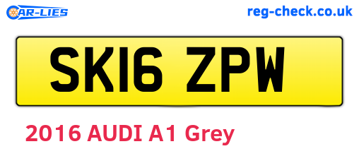 SK16ZPW are the vehicle registration plates.