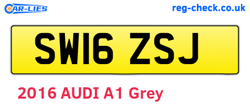 SW16ZSJ are the vehicle registration plates.