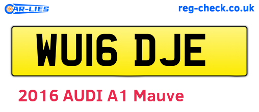 WU16DJE are the vehicle registration plates.