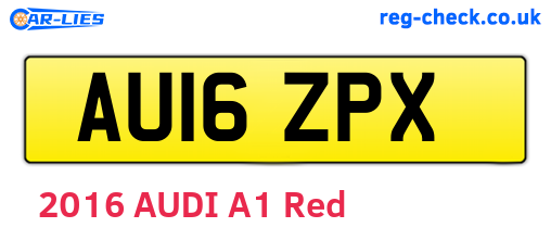 AU16ZPX are the vehicle registration plates.