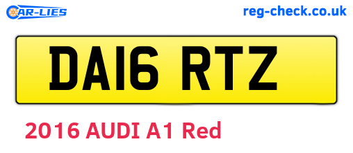 DA16RTZ are the vehicle registration plates.