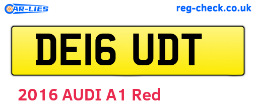 DE16UDT are the vehicle registration plates.