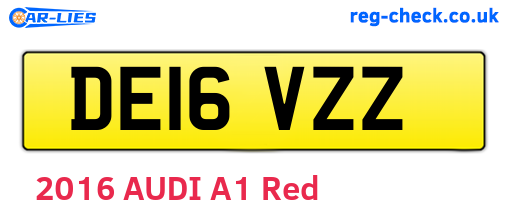 DE16VZZ are the vehicle registration plates.