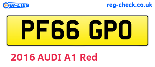 PF66GPO are the vehicle registration plates.