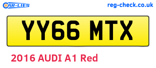 YY66MTX are the vehicle registration plates.