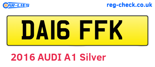 DA16FFK are the vehicle registration plates.