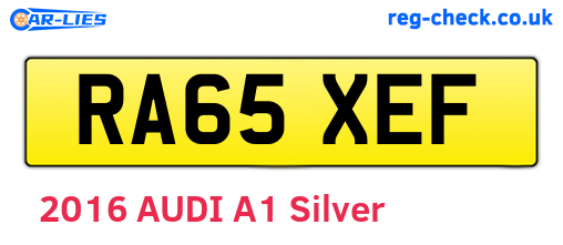 RA65XEF are the vehicle registration plates.