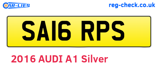 SA16RPS are the vehicle registration plates.