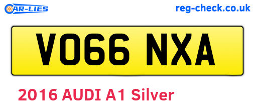 VO66NXA are the vehicle registration plates.