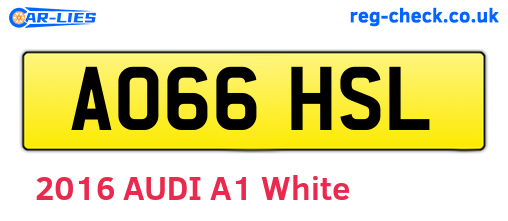 AO66HSL are the vehicle registration plates.