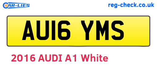 AU16YMS are the vehicle registration plates.