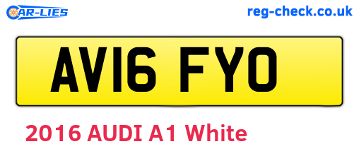 AV16FYO are the vehicle registration plates.