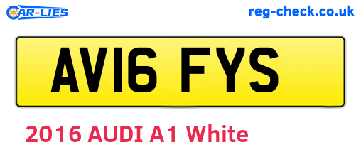 AV16FYS are the vehicle registration plates.
