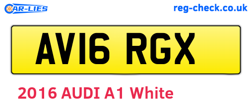 AV16RGX are the vehicle registration plates.