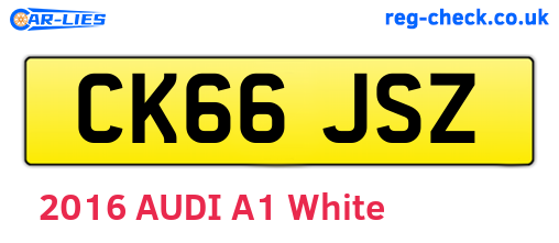 CK66JSZ are the vehicle registration plates.