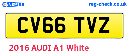 CV66TVZ are the vehicle registration plates.