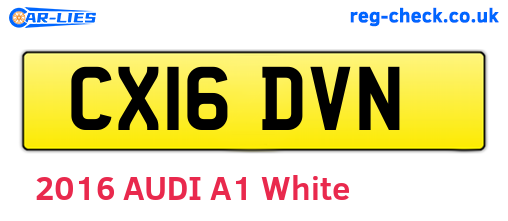 CX16DVN are the vehicle registration plates.